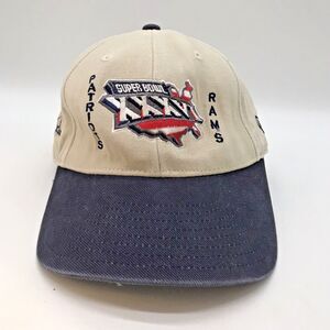 NFL Super Bowl Hat XXXVI 36 Rams Patriots Authentic Cap 2002 New Era Strapback